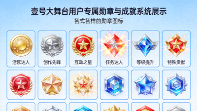 壹号大舞台用户专属勋章与成就系统展示 - 各式各样的勋章图标