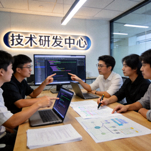壹号娱乐技术研发团队正在讨论代码与系统架构